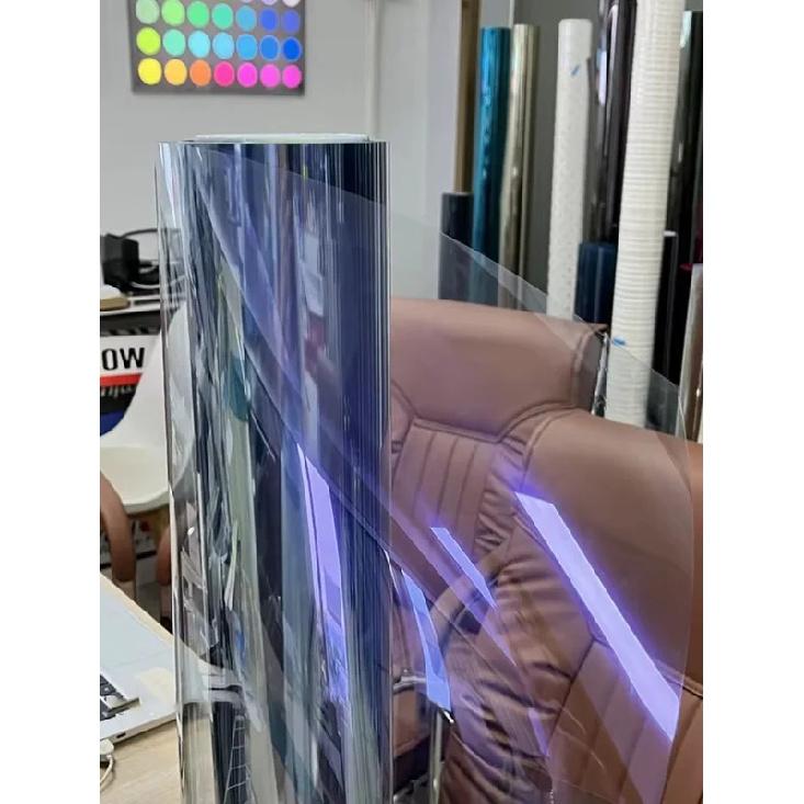 100x200cm VLT 85% světle fialová Chameleon fólie na čelní sklo auta, měnící barvu fialovo-modrá, sluneční izolace okna, solární fólie