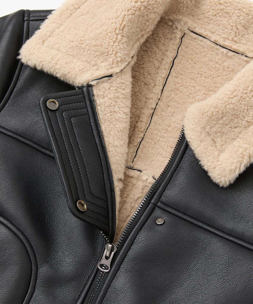 Cofwi Contour Warm Shearling Jacket Black