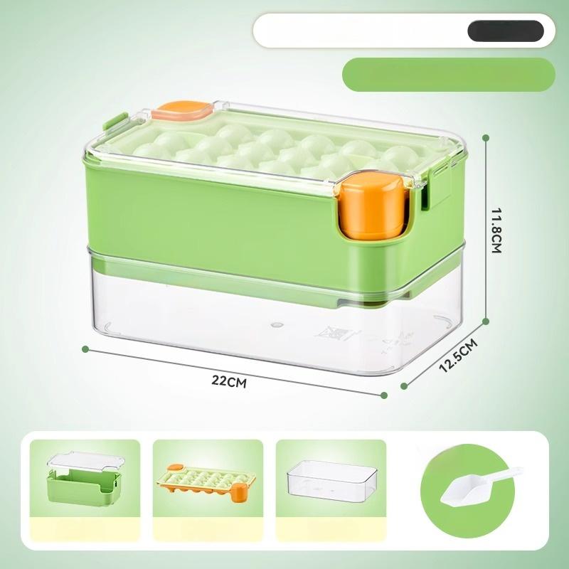 GIANXI Circular Ice Shape Plastics Ice Mould For Kitchen Summer Household Refrigerator Ice Cube Tray Portable 16 Grids Ice Box