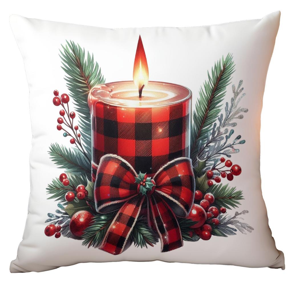 New Christmas Pillow Cover Red Plaid Creative Print Home Living Room Sofa Pillow Cover Premium Durable Quality