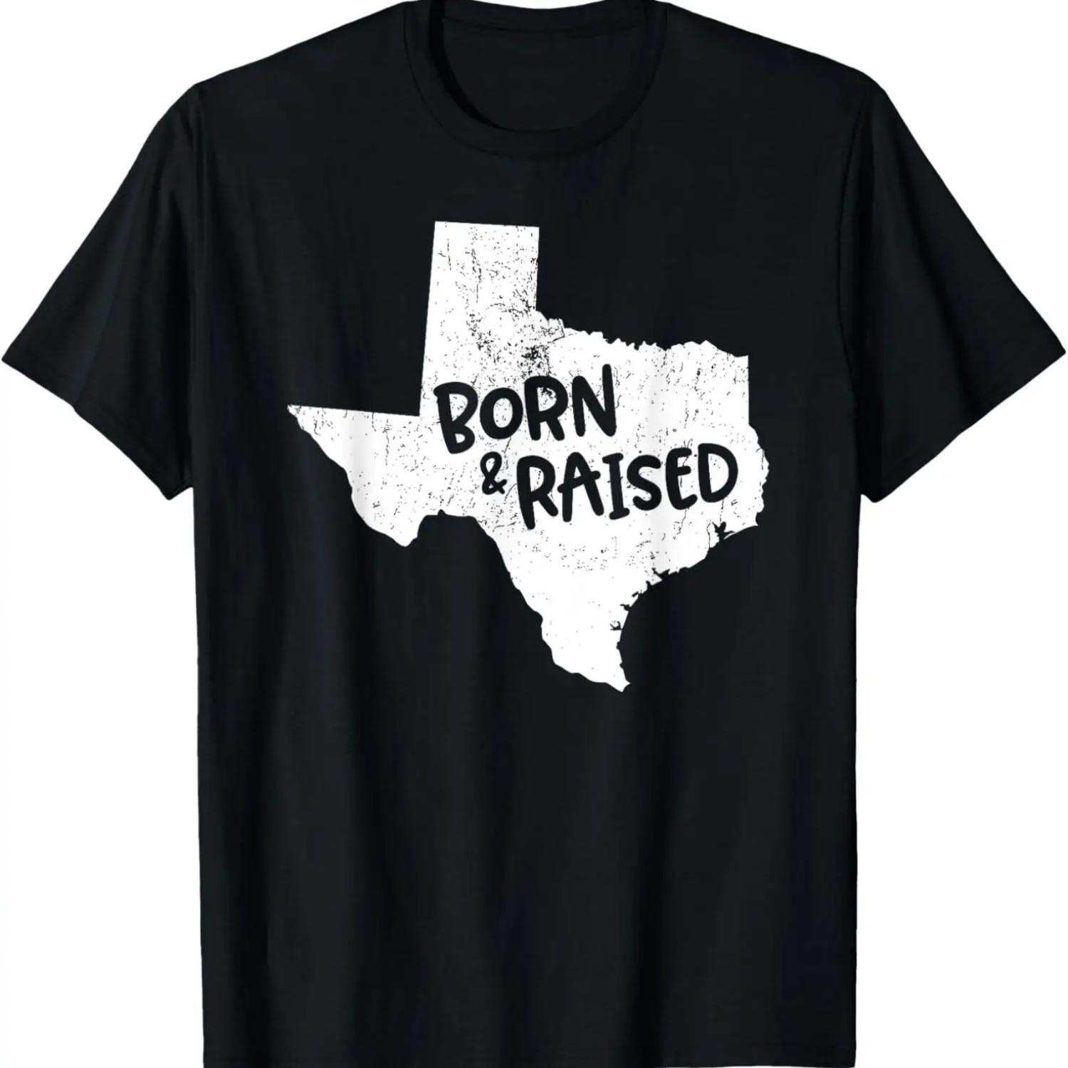 Born & Raised in Texas Distressed Graphic T-Shirt S