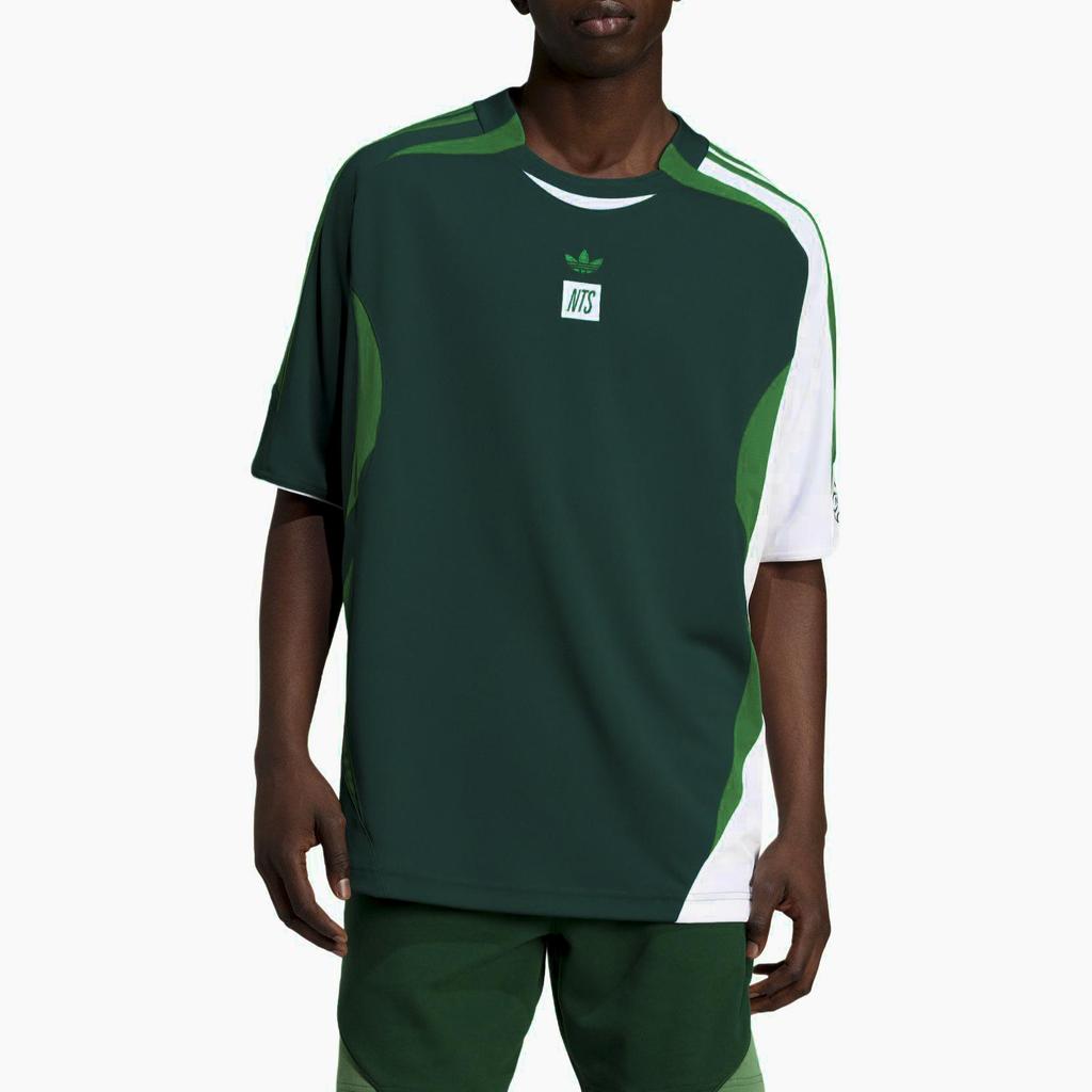 adidas Originals Unisex X NTS Radio Loose Fit Recycled Polyester Jacquard Football Jersey Collegiate Green White JI5151