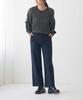 Tuche Fleece Elastic Belt Front TZY93K Wide-leg Pants, Wool-Like Lining, Waist, Loops, Stretch, Pockets, Full-Length,