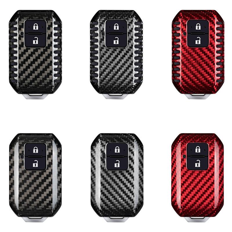 Real Carbon Fiber Car Remote Key Fob Case Key Cover For Suzuki Swift Wagon R Monopoly Keyless Holder Protection