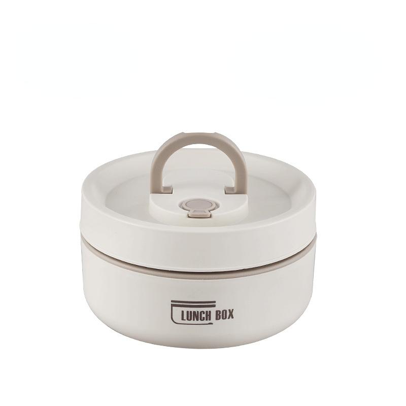 304 Stainless Steel Portable Thermos Insulated Lunch Box Leakproof Sealed Bucket Student Lunch Box Multi-layer Round Bento Box
