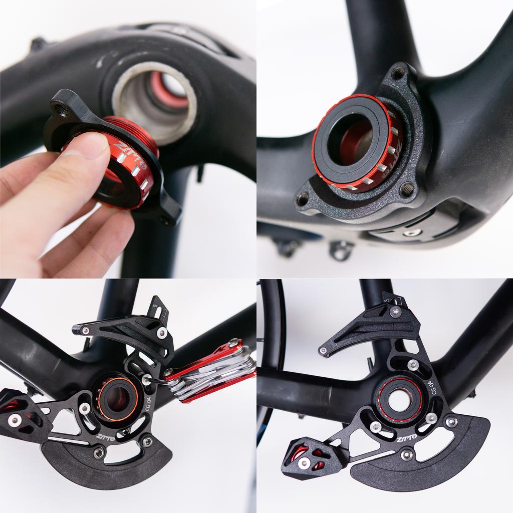ZTTO DH Chain Guide MTB Gravel Bike Single Disc Sprocket Chain Guide Drop Catcher BB Mount 1x System 32T-38T Frame Guard CG04S
