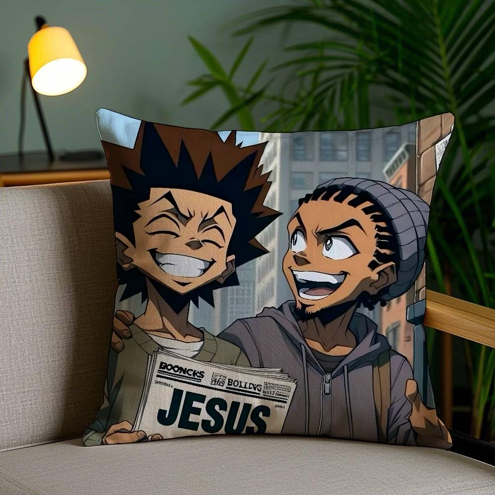 

Cartoon A-Boondocks Retro Pillow Case Office Sofa Dorm Chair Back Short Plush Double-sided Printing Home Cushion Cover 30cmx30cm