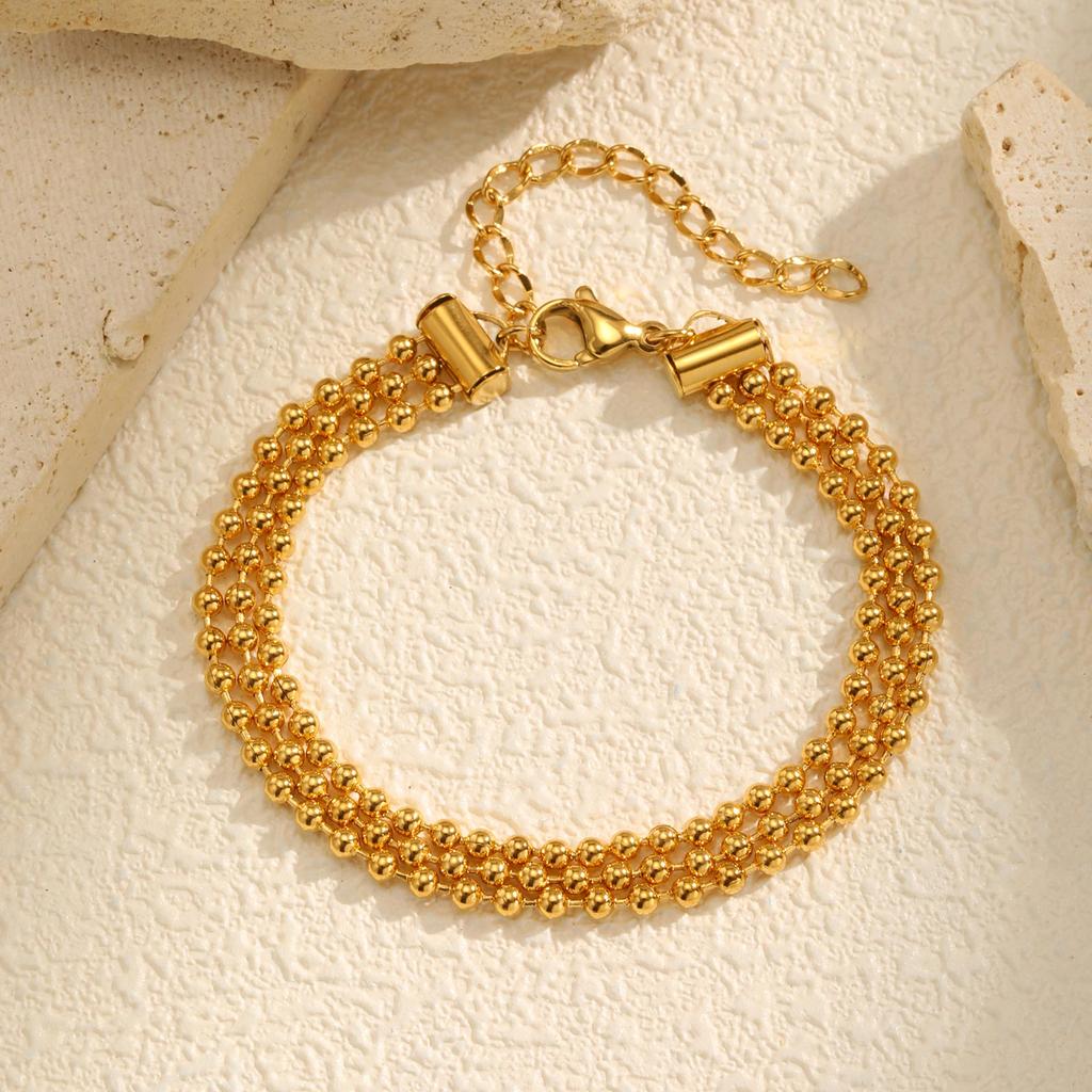 Classic Multi-layered Bead Chain Bracelet,Women's Stainless Steel Bracelets,Trendy Jewelry Mother's Day Gift