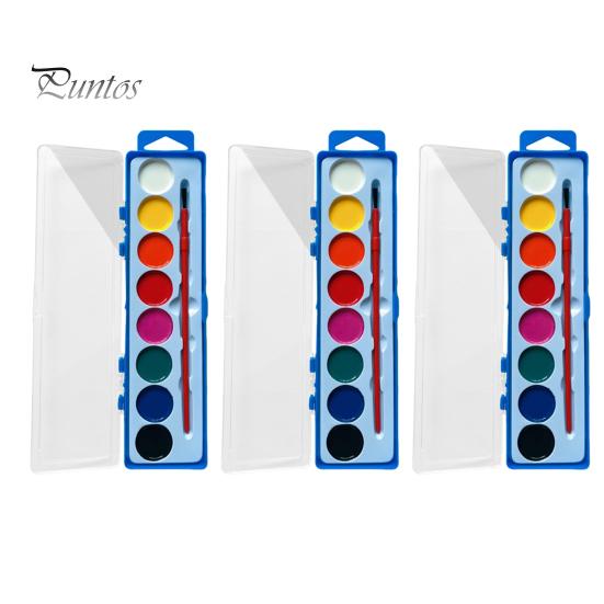 

Набор акварельных красок в коробке для детей, смываемые акварельные краски с кисточкой, набор акварельных красок для начинающих, для путешествий, занятий, экскурсий 3pcs 8 colors