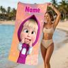 Customizable personalized beach towels Masha and the Bear themed designs.Suitable for the beach, yoga, sports;ideal as beach accessories