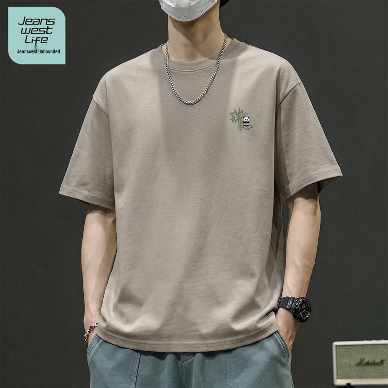 JEANSWEST LIFE Men s 2026 Summer Cotton Crew Neck T-Shirt 3XL