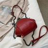 Vintage Silver Metal Clasp Chain Crossbody Bag PU Leather Shoulder Purse for Women