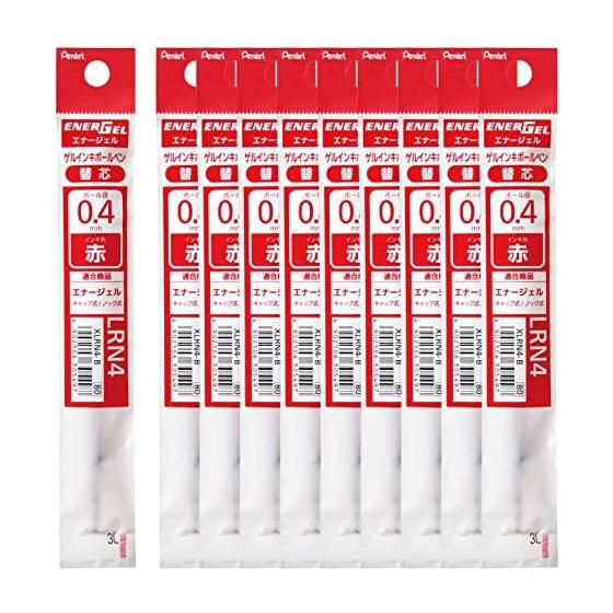Стержень для шариковой ручки Pentel Energel 0,4 мм XLRN4-B Красный 10 шт.