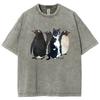 Vintage Washed  Snowflake T-shirt Casual Streetwear Summer Short Sleeved T-shirt