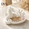 Ocean Themed Decor Seahorse Coral Jewelry Tray, 3D Printed Ring Earring Minimalist Vanity Tray Holder, Decorative Trinket Dish for Table Desktop