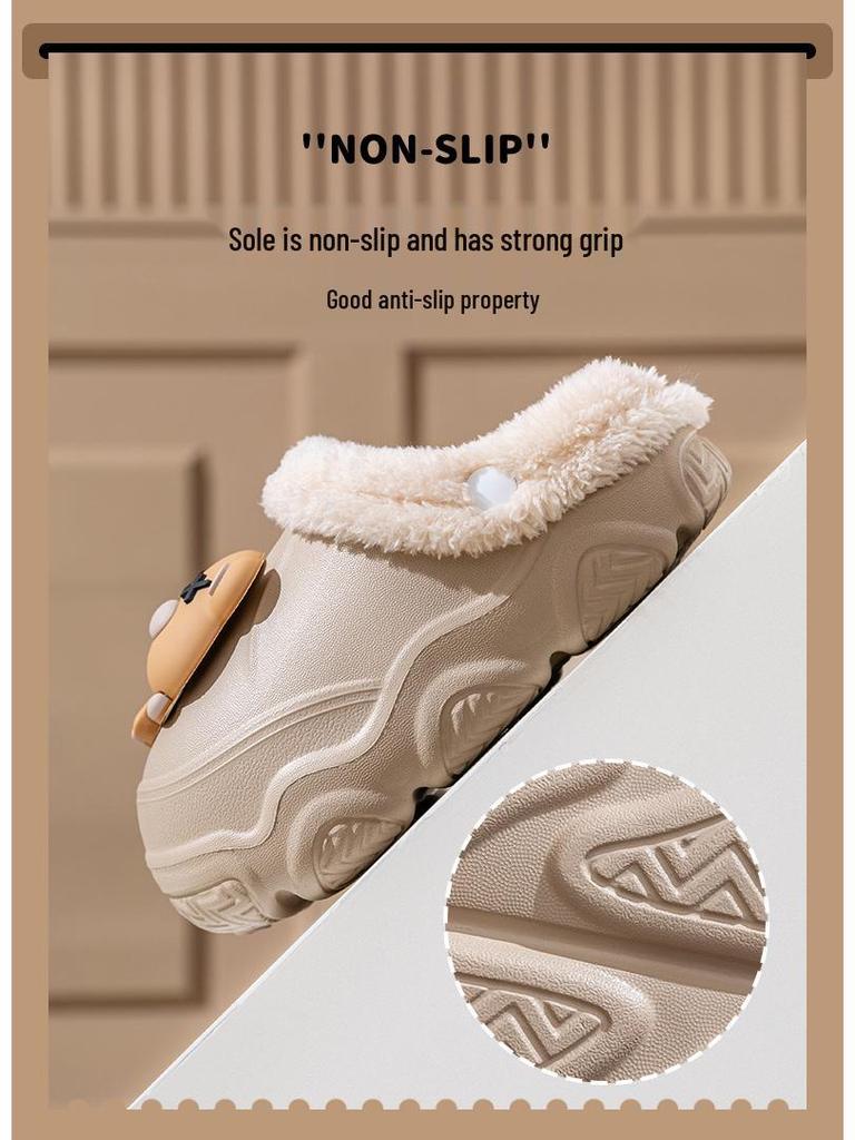 Cozy Waterproof Cotton Slippers for Kids: Warm, Velvet-Lined, EVA, Detachable, for Boys and Girls, Big Kids & Toddlers, Parent-Child Matching