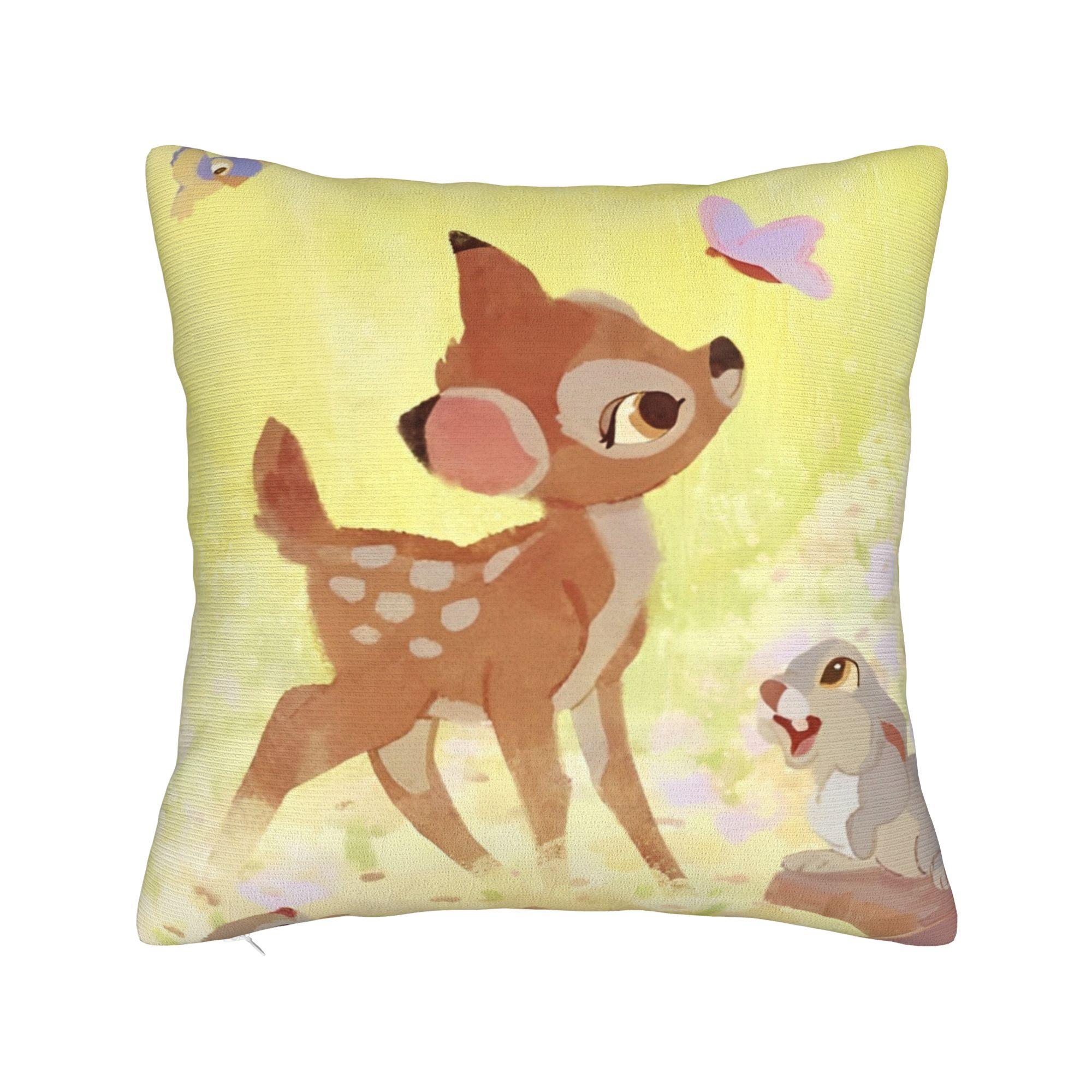 

Bambi and Thumper Square Pillow Case Cushion Cover Novelty Polyester Decor Throw Pillow Case Cover for Home 40x40cm 30cmx30cm