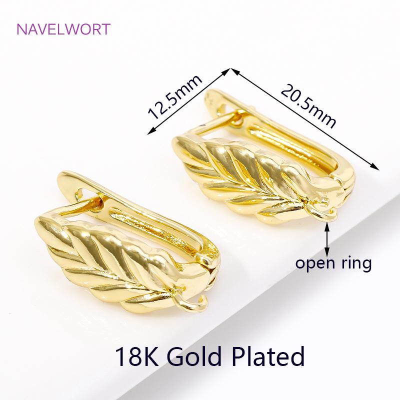 

Trendy Brass 18K Gold Plated Inlaid Zircon Earring Clasps Ear Wire Hooks For DIY Handmade Earring Jewelry Making Accessories 2 pieces