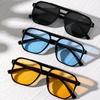 2 pezzi-Occhiali da sole quadrati vintage per donna uomo montatura spessa doppio ponte occhiali da vista femminile chic poligonali occhiali da sole sfumati