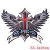 Patch Locomotive Large Embroidery Back Iron On Patches For Clothing Punk Skull Embroidered Patches On Clothes For Jacket Ironing