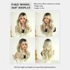European Style Gradient Gray Medium Long Curly Wig 20 Inch Curtain Bangs Fluffy Heat Resistant Synthetic Wig for Women Daily