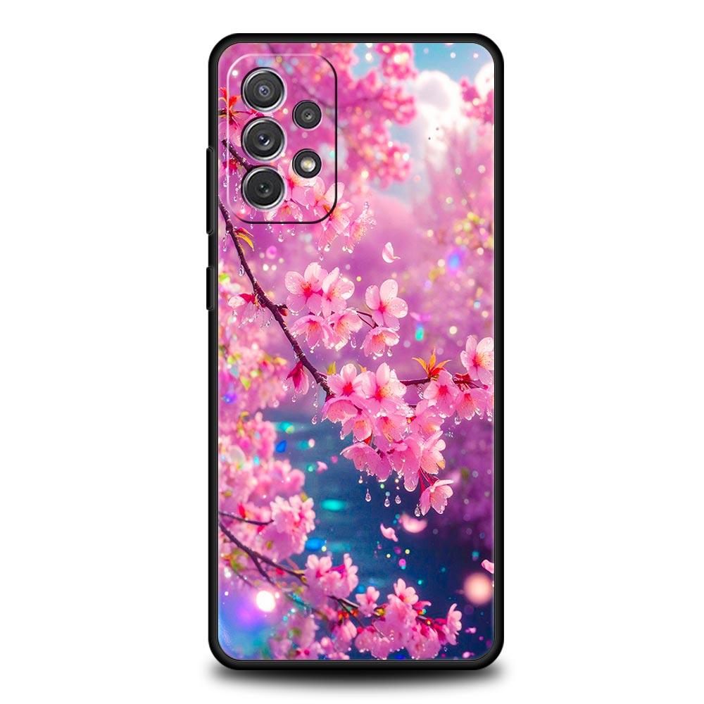 Korean Flower Phone Case for Samsung Galaxy A55 A35 A17 A07 A15 A13 A25 A51 A71 A72 A73 A32 A52 A52S A41 5G Soft TPU Shell Capas