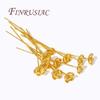 5-10Pcs/Lot Pins For Jewelry 18K Gold Plated Brass Flower Head Pin For Earring,DIY Bracelets Accessories