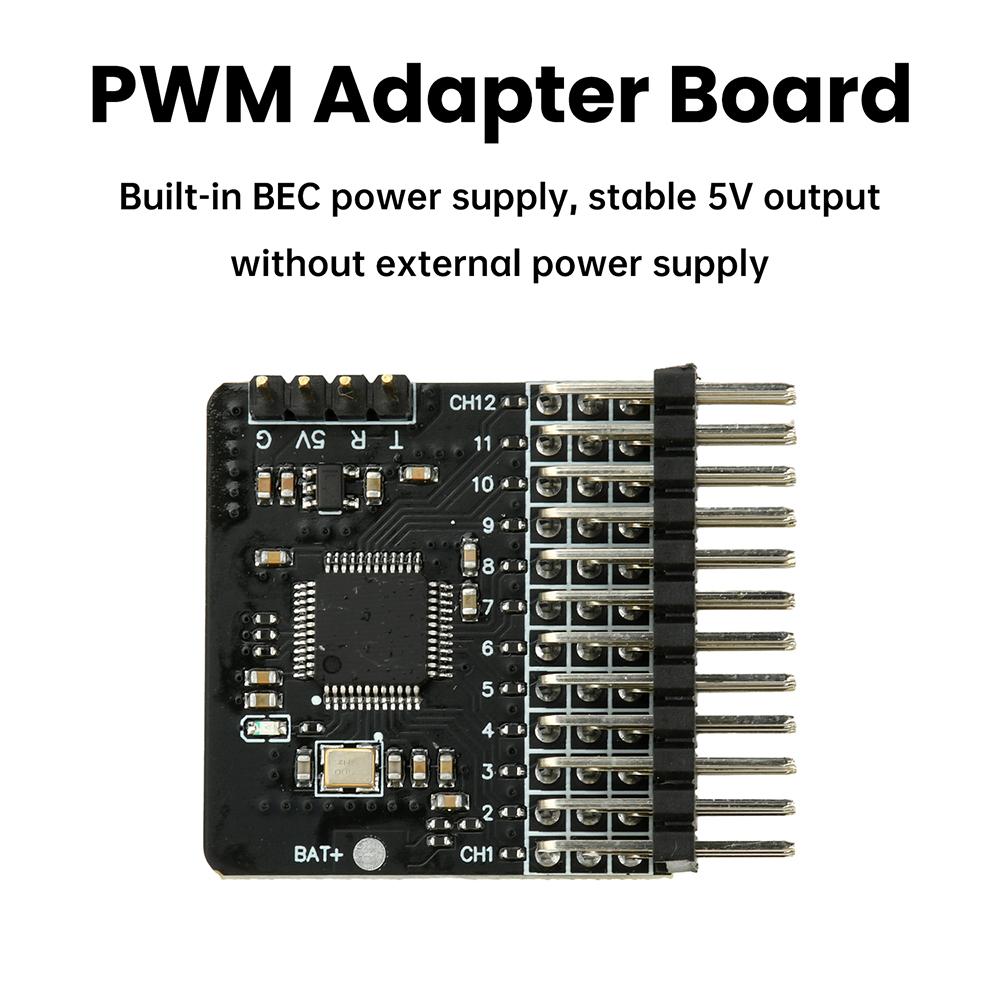 DC 5V CRSF to PWM 12-Channel Converter PWM Adapter Board RC Model Receiver Signal Converter With Signal Indicator
