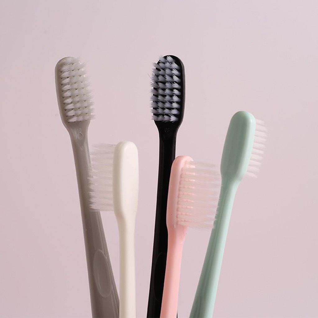 10pcs Toothbrush Set Adult Soft Travel Cleaning Teeth Oral Care for Home and Travel Use Black White Pink Blue Gray