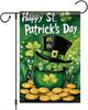 Happy St. Patrick's Day Garden Ag Double Sided 12 X 18 Inch Green Hat Shamrock Yard Ags Decorative Clovers Ags Gol ZZA SSL