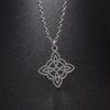 Fashion Trend Creative Design Hollow Witch Knot Stainless Steel Pendant Womens Necklace Classic Charm Jewelry Gift