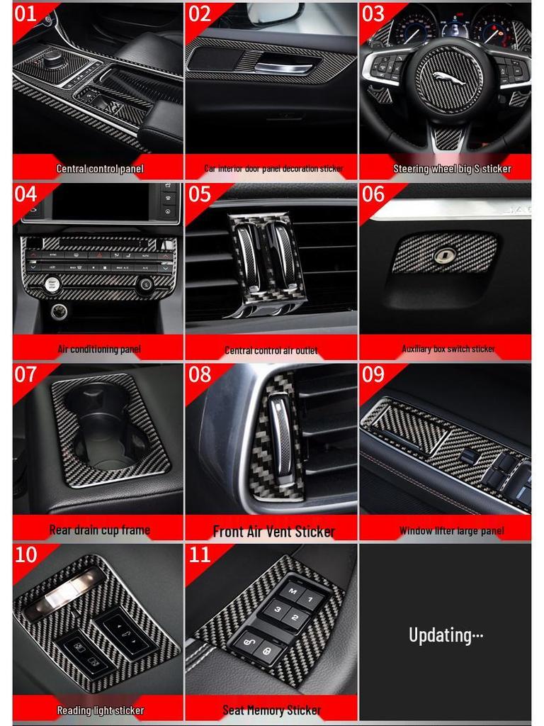 Jaguar F-PACE Carbon Fiber Interior Console & Cup Holder Decorative Sticker
