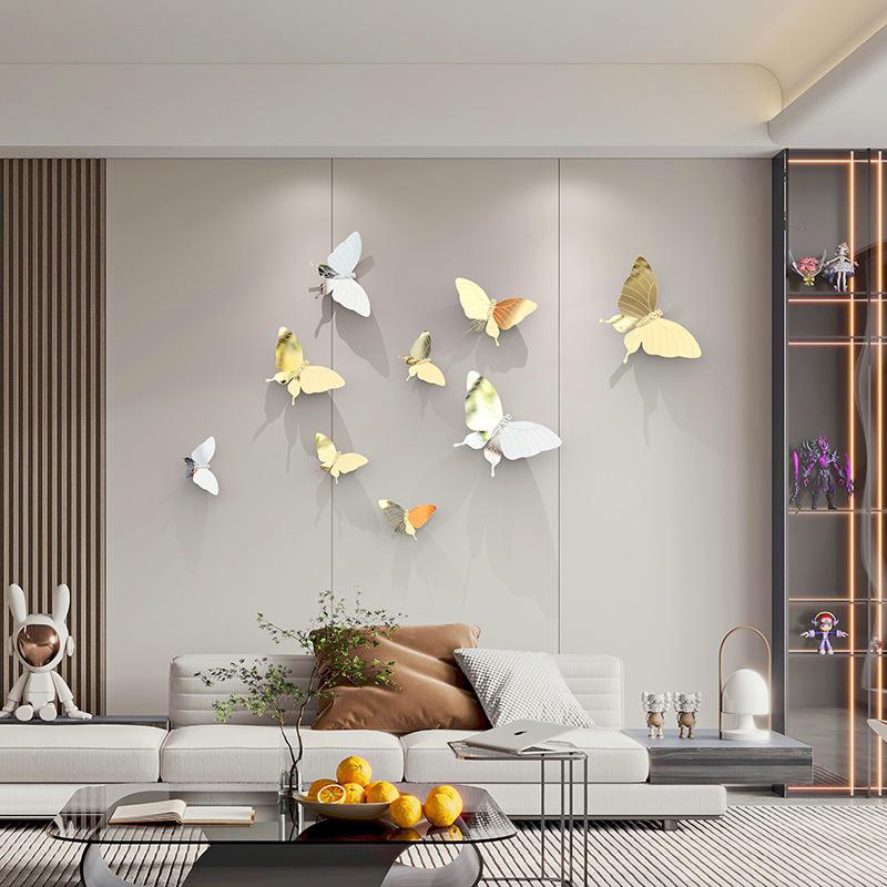 Creative Butterfly Wall Decor 3D Butterfly Sofa Tv Background Wall Decoration Wedding Party Living Room Decoration Pendant Craft