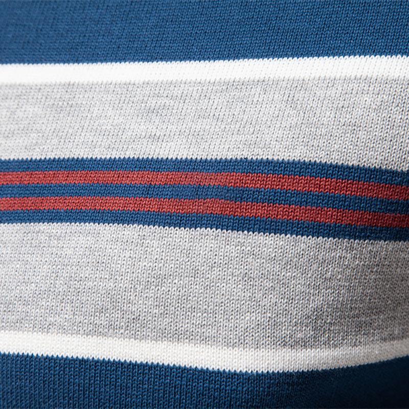 Callaway 2025 Autumn/Winter Embroidered New Large Men's Sweater Half Zipper Knitted Sweater Casual Striped Men's Top