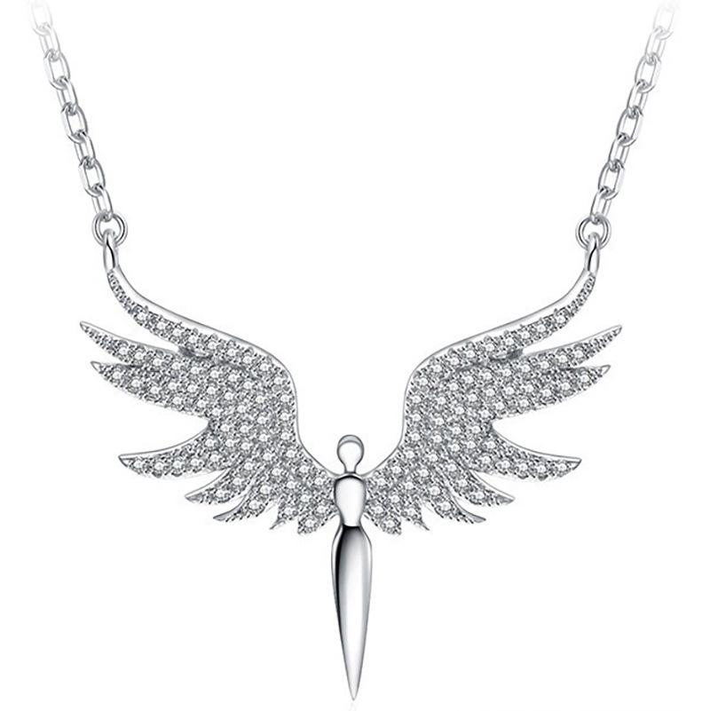 New Creativity Angel Wings Unique Design Pendant Necklace Classic Accessories All-match Personality Clavicle Chain Charm Jewerly