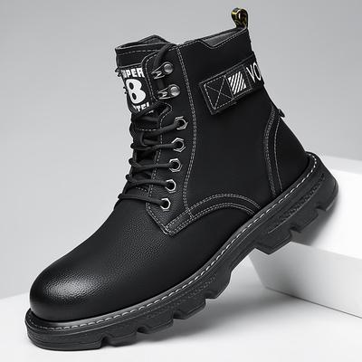 Herbst und Winter Herren Rundkopfschuhe Seitenreißverschluss Atmungsaktive Martin Stiefel Niedriger Absatz Herren Martin Stiefel Fabrik