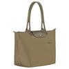 Longchamp Le Pliage Green Logo Druckknopf-Reißverschluss Polyamid Schulter-Handtasche Regular Damen Artischocke 1899919M04