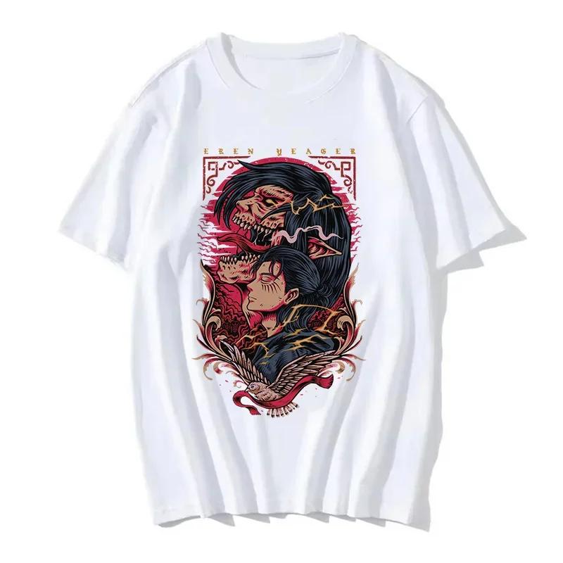 T-shirt Women Men Attack On Titan T Shirt Kawaii Cartoon Titans Attack Graphic Tees Demale Harajuku Summer Tops Japanese Anime