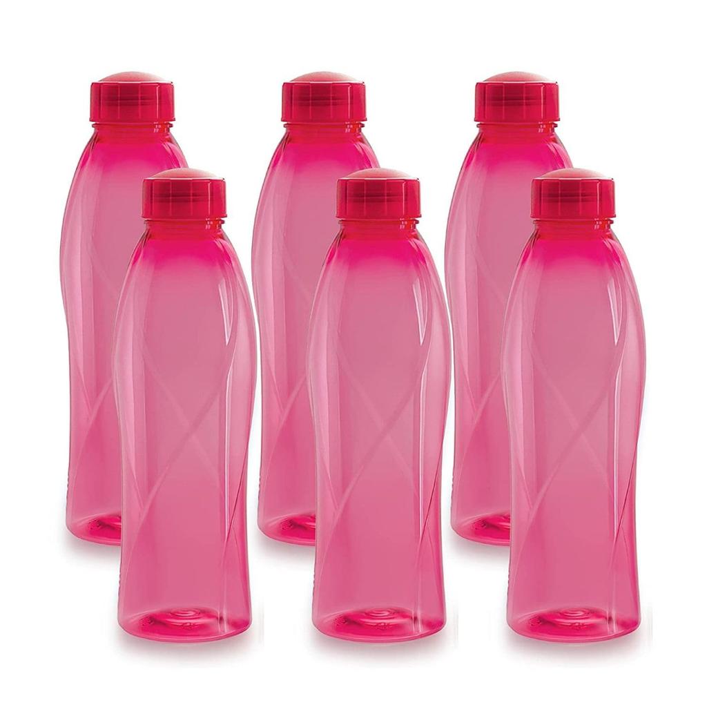 Leak Proof Pink Water Bottles For Travel Office Gym Use Set Of 6 Durable 1L Each Eco Friendly Break Proof Design