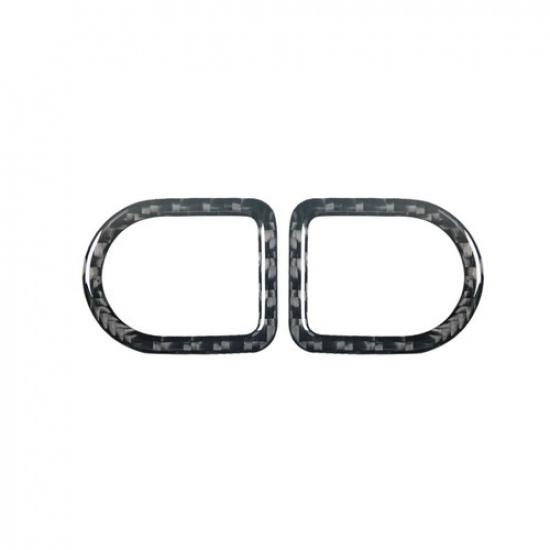 2Pcs Carbon Fiber Interior Door Lock P Cover Trim For Ford Mustang 2005-2009