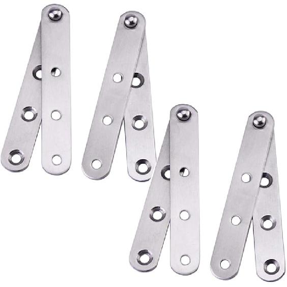 4 Stainless Steel 360 360-degree Rotating Hidden Hinge,Door Pivot Hinge Stainless Steel Drawer Window Door Accessories Suitable for Door