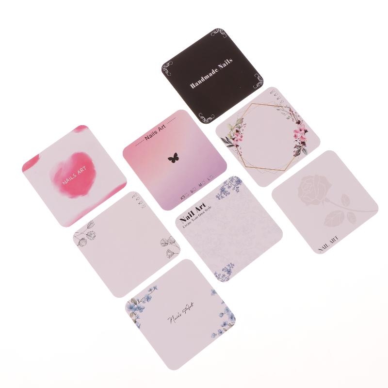 20 Sheets Press On Nail Bottom Flower Pattern Cardboard Photo Prop Handmade False Nail Art Tips Display Show Card Manicure Tools