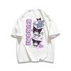 2026 Sanrio Kuromi Short Sleeves Kawaii Cartoon Girls Loose Womens Summer Loose and Fashionable Style