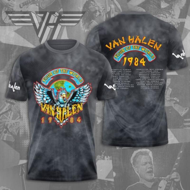 Rock Band Van Halen T-Shirts Summer 3D Print Tees Men Women Hip Hop Short Sleeve T Shirt Street Loose Casual Oversized Y2k Tops