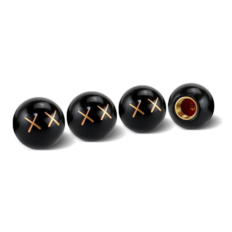 4Pcs Universal Wheel Valve Caps Dust Covers for Bicycle Motorcycle Car Spherical Stem Caps Modification Expression