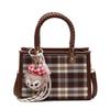 Korean Foreign Style Handbag Women's 2025 New Fashion Plaid Small Square Bag High Value Single Shoulder Messenger Bag Women