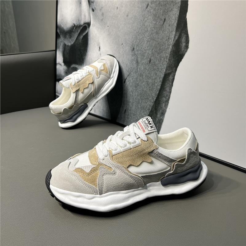 

Men s shoes, spring and summer new mesh leather dissolving shoes casual shoes breathable trend platform men bc size 38 (standard fit)