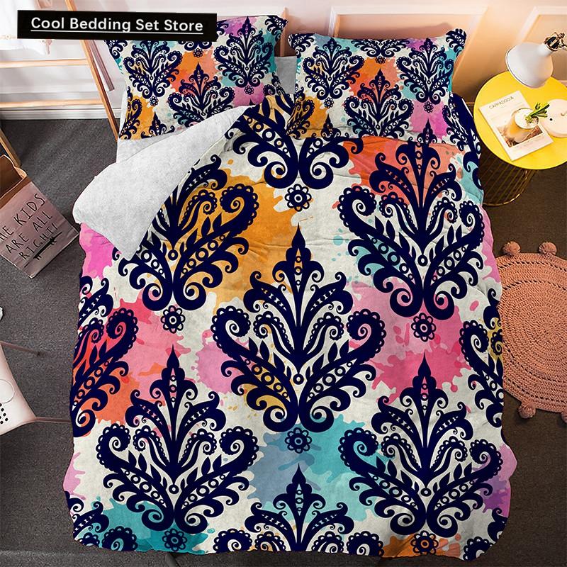 Irregular Geometry King Queen Duvet Cover Bohemian Style Bedding Set for Kid Teens Adult Modern Art 2/3pcs Polyester Quilt Cover