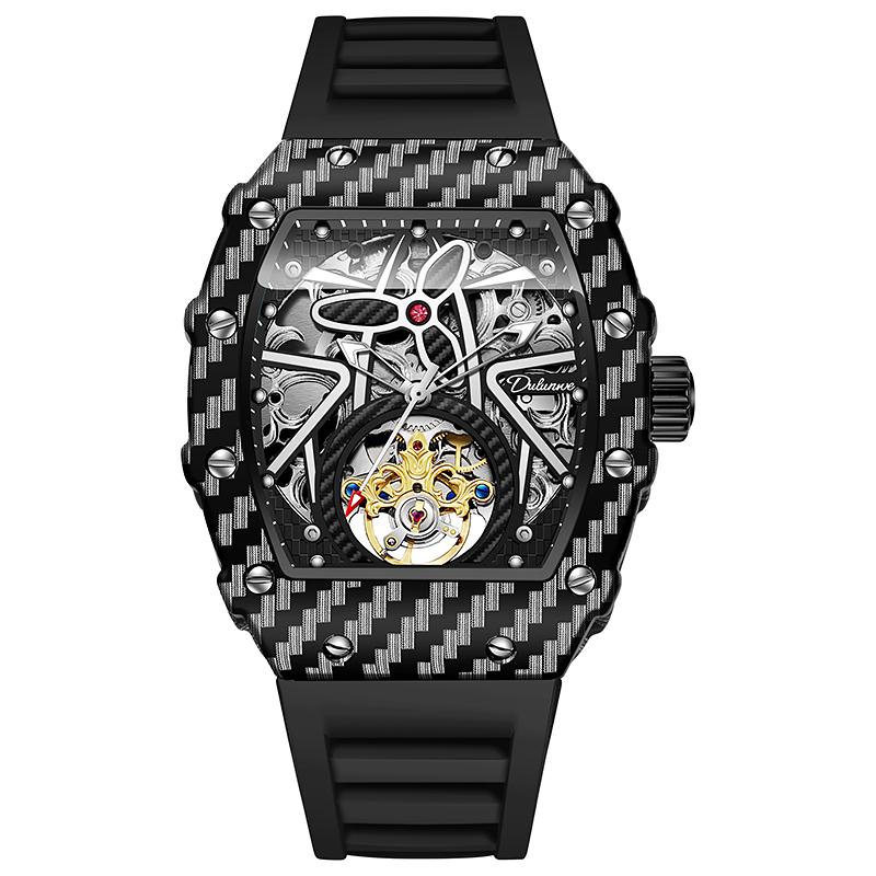 Sporty Style Tourbillon Men Watch Luxury Large Dial Waterproof Luminous Wristwatch Military Automatic Mechanical Men's Watch