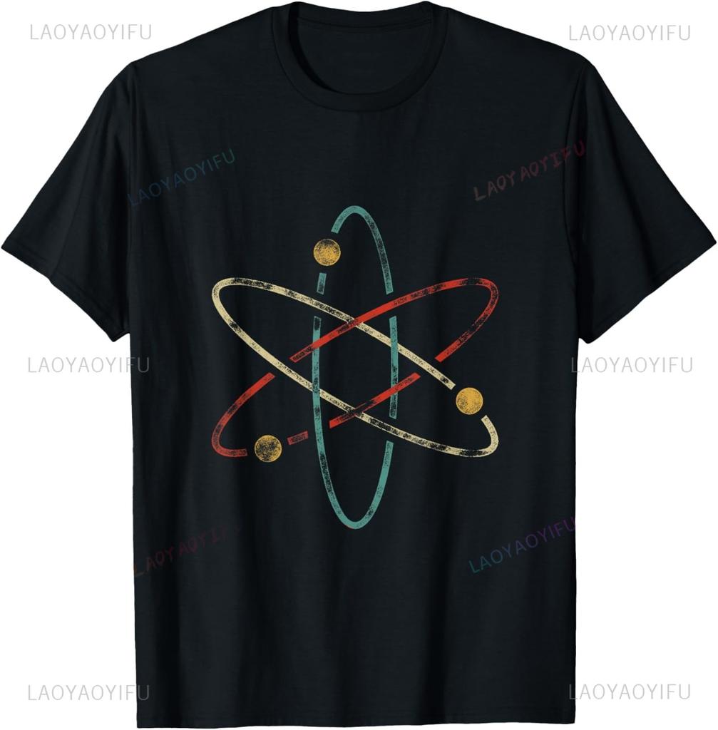 Graphic Birthday Gift  Atom Retro Style Science T-Shirt Men Clothing Streetwear Graphic T Shirts  Anime Tshirt